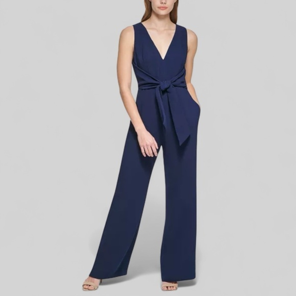 Vince Camuto Deep Blue Sleeveless Jumpsuit